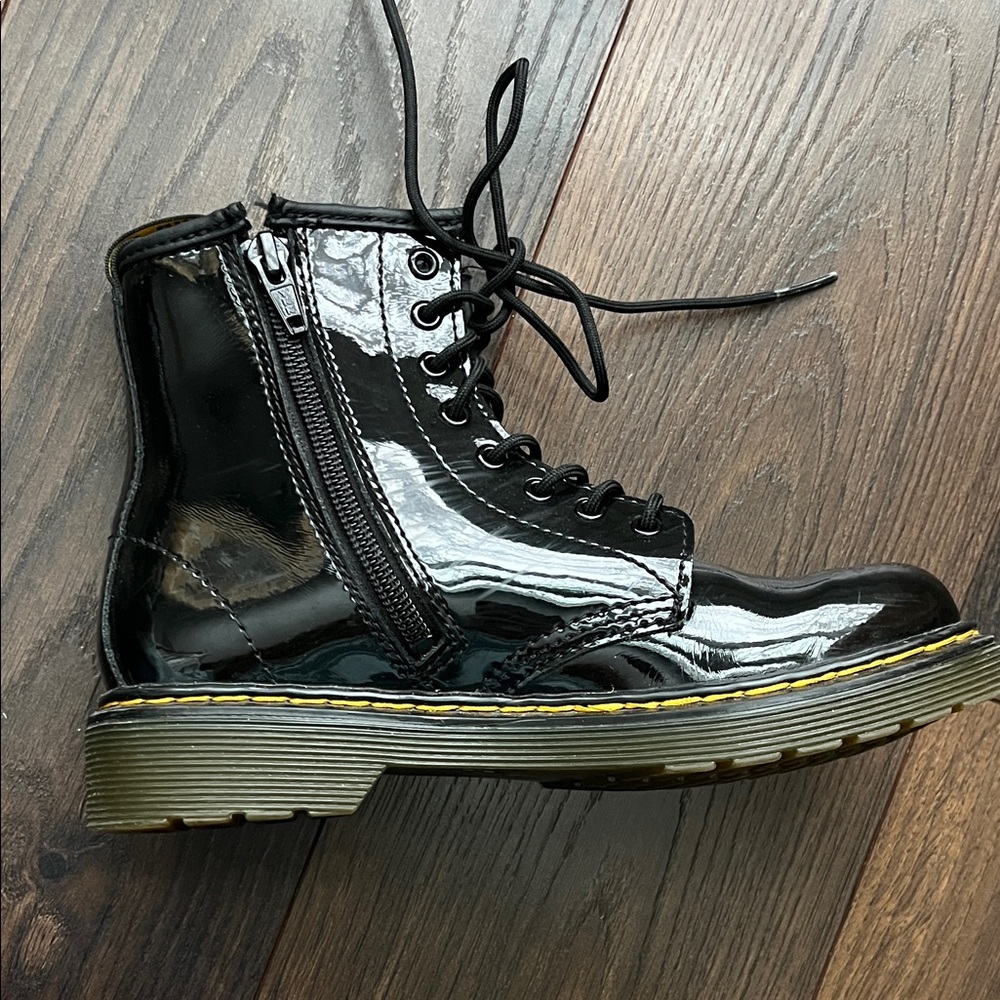 Dr. Martens Shiny Black Lace-Up Boots - Picture 7 of 16